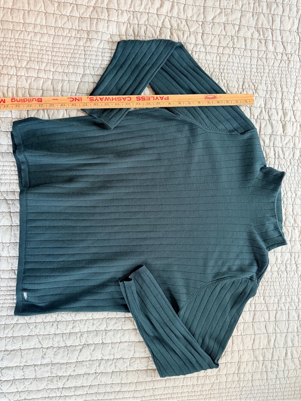 Calvin Klein Ribbed Mock Neck Sweater in Dark Green